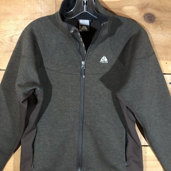 Nike ACG Therma Fit Athletic Full Zip Brown Wool Blend Jacket Womens Size Medium - Picture 3 of 11